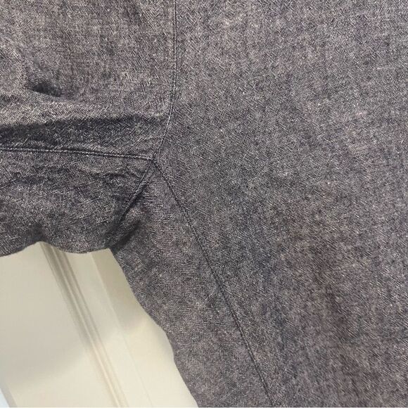Chicos Linen Blend Pull On Elastic Waist Pants Back Pockets Gray Size .5 Medium - Picture 10 of 15